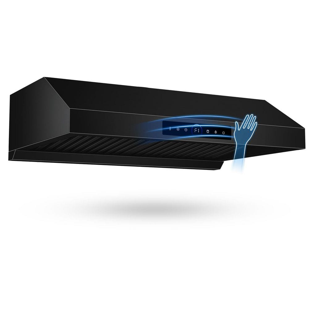 30 in. 1200 CFM Ducted Under Cabinet Range Hood in Black with 4-Speed Settings, Gesture Control, LED and Oil Cup price history on PriceWatchPro