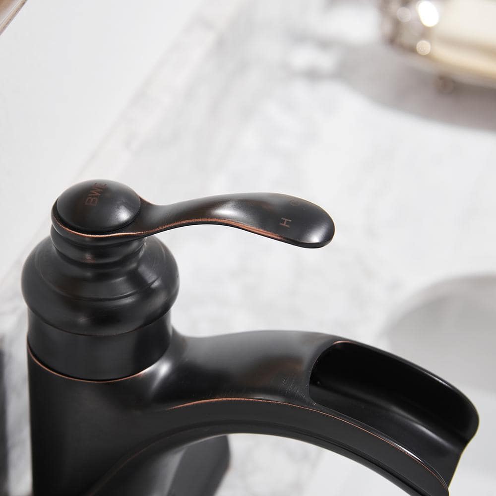 Oil Rubbed Bronze Single Handle Waterfall Bathroom Faucet
