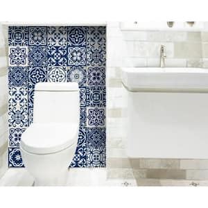 Amelia Blue 4 in. x 4 in. Vinyl Peel and Stick Tile (2.67 sq. ft./Pack)