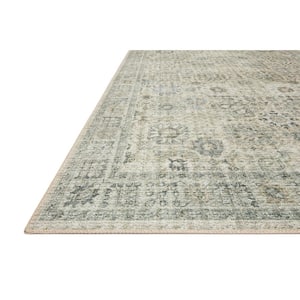 Skye Natural/Sage 8 ft. x 8 ft. Round Printed Distressed Oriental Area Rug