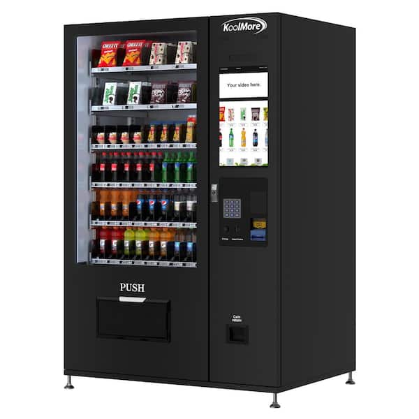 51 in. Refrigerated Vending Machine, 60-Slots with CC Reader and Bill Acceptor in Black, 75 cu. ft.
