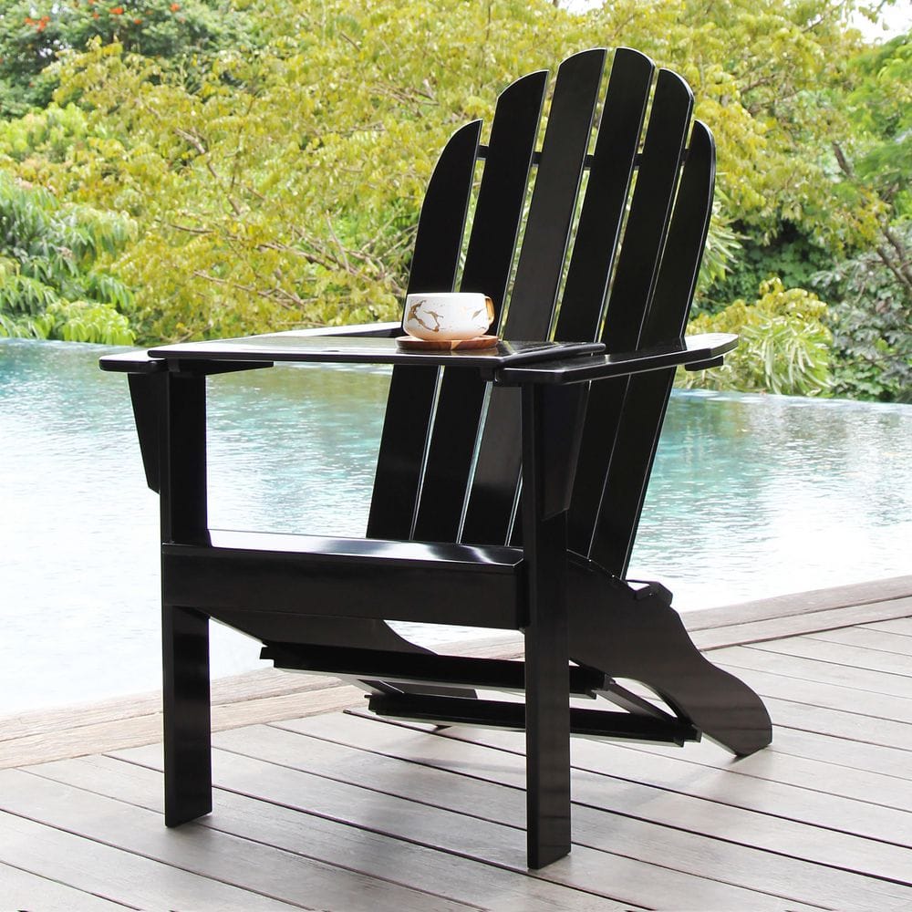 Cambridge Casual Juni Mahogany Wood Black Adirondack Chair Free