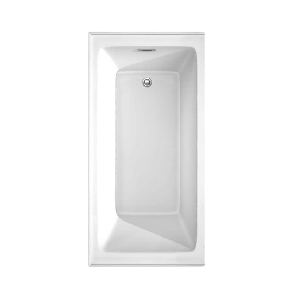 Grayley 60'' White Acrylic Alcove Soaking Bathtub