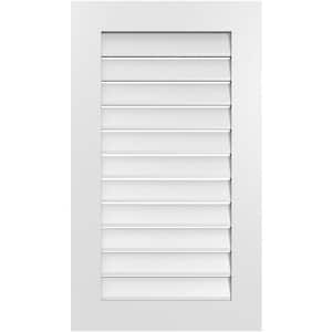 22 in. x 38 in. Vertical Surface Mount PVC Gable Vent: Functional with Standard Frame