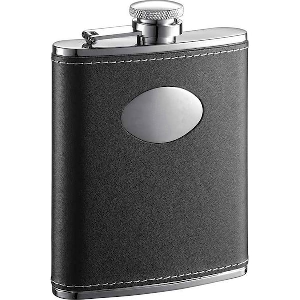 Visol Eclipse Leather 6 oz. Liquor Flask