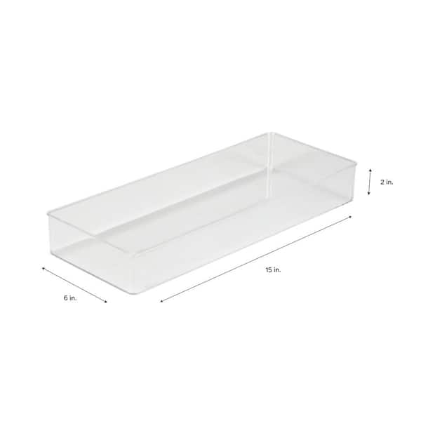 26 Pack Large Clear Plastic Drawer Organizer Trays, Acrylic Kitchen Drawer