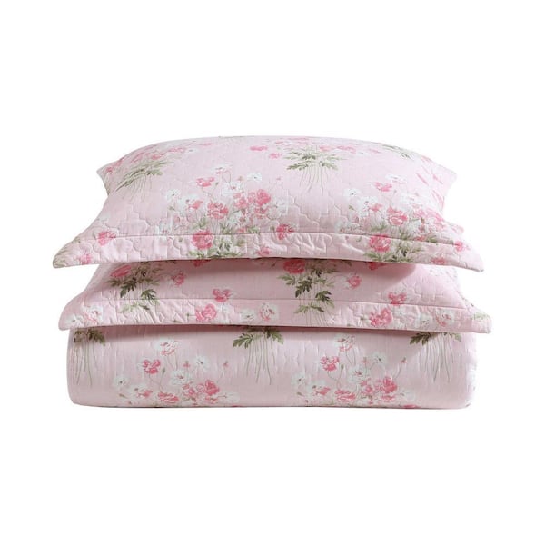 Laura Ashley Veronica Bouquet 3-Piece Pink/White 100% Cotton King