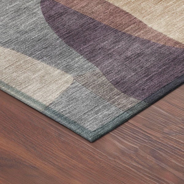 Chantille Machine Washable Indoor/Outdoor Abstract ACN2376 Plum 10 ft. x 14 ft. Area Rug
