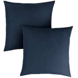 Navy Blue Outdoor Knife Edge Throw Pillows (2-Pack)
