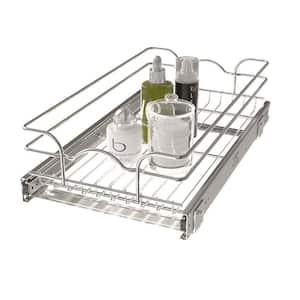 Silver Kitchen Cabinet Pull Out Shelf Organizer, 12 x 20 In, 5WB1-1220CR-1