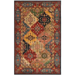 Heritage Red/Multi 5 ft. x 8 ft. Geometric Floral Border Area Rug