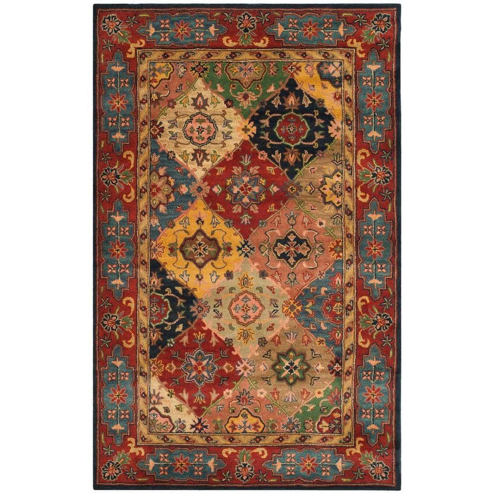 SAFAVIEH Heritage Red/Multi 6 ft. x 9 ft. Geometric Floral Border Area ...