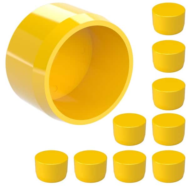 Formufit 1 in. Furniture Grade PVC External Flat End Cap in Yellow (10-Pack)
