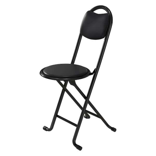 2-Pack Outdoor Iron Black Foldable Recliner Suitable for Gardens Beaches Lawns