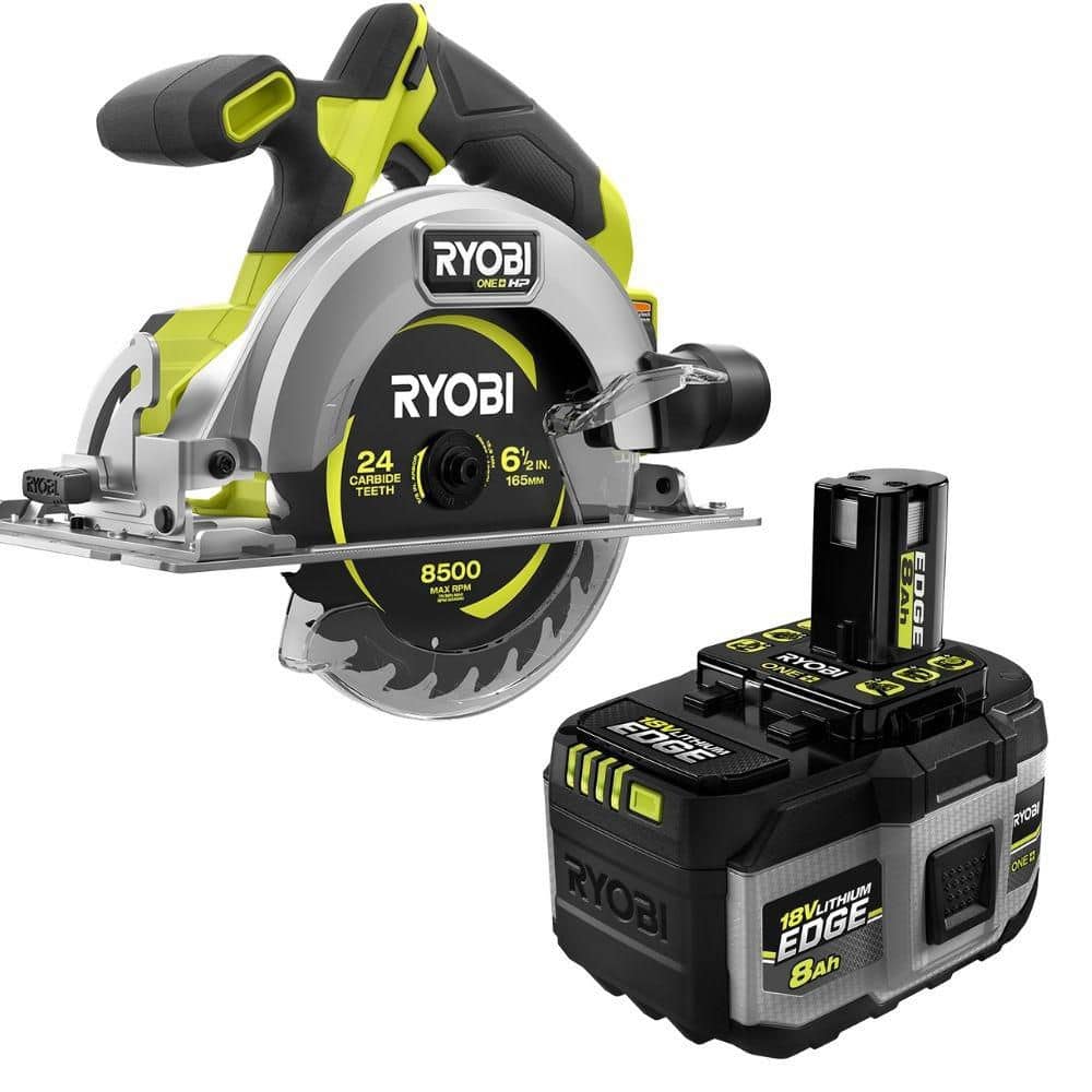 ONE+ HP 18V Brushless Compact 6-1/2 in. Circular Saw with ONE+ 18V 8.0 Ah Lithium-Ion HIGH PERFORMANCE EDGE Battery price history on PriceWatchPro