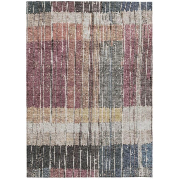 Chantille Machine Washable Indoor/Outdoor Abstract ACN1962 Mauve 8 ft. x 10 ft. Area Rug
