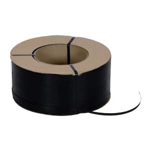 9,900 ft. Roll 9 in. x 8 in. Core Black Poly Strapping