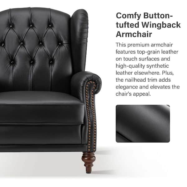 Canyon Sauvage Wingback Chair, Leather Furniture