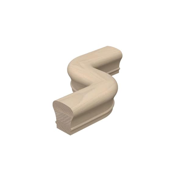 EVERMARK Stair Parts 7047 Unfinished Poplar Right-Hand 5 in. Centerline S Handrail Fitting