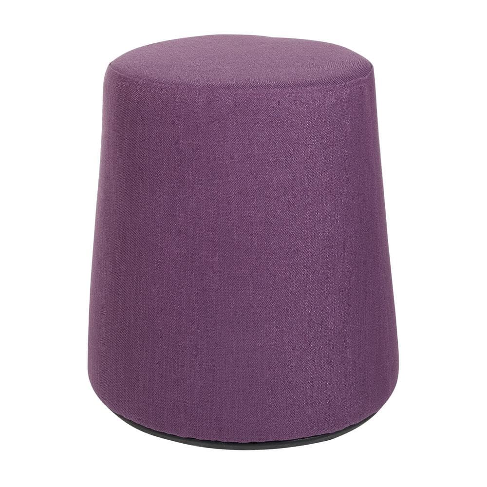 Office Star Products - Active Seat Round Contemporary Fabric Ottoman - Purple
