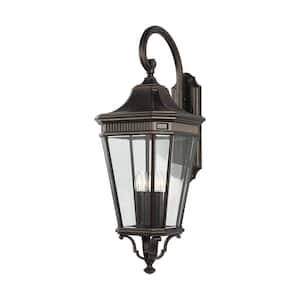 Cotswold Lane 4-Light Grecian Bronze Outdoor 36.25 in. Wall Lantern Sconce