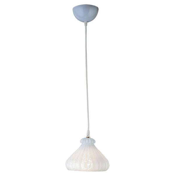 PLC Lighting 1 Light Mini Drop Penant White Finish White Glass