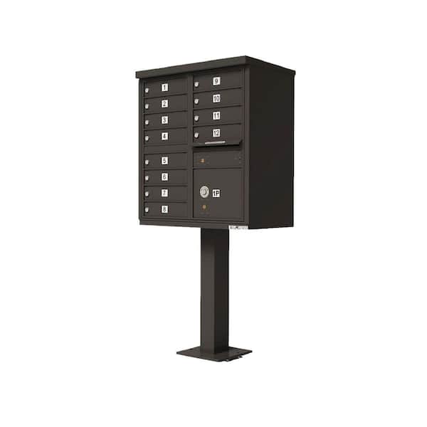 Florence Vital Series Dark Bronze CBU with 12-Mailboxes, 1-Outgoing Mail Compartment, 1-Parcel Locker