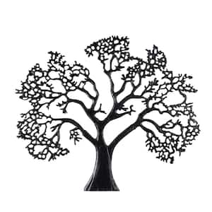 Aluminum Metal Black Large Textured Tree Wall Decor