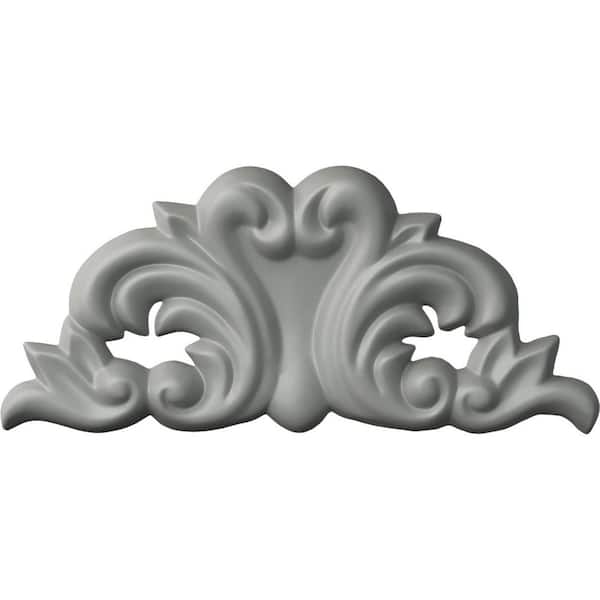 Ekena Millwork 8-5/8 in. x 3-7/8 in. x 5/8 in. Edinburgh Leaf Center Onlay