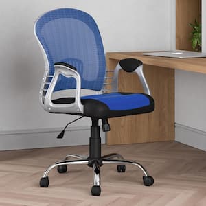 Workspace Black Leatherette and Blue Mesh Office Chair