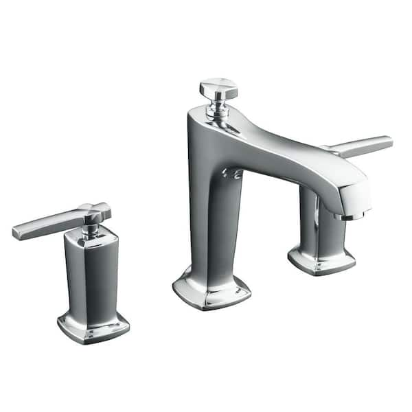 KOHLER Margaux 2-Handle Deck-Mount High-Flow Bath Faucet Trim Kit in Polished Chrome (Valve Not Included)