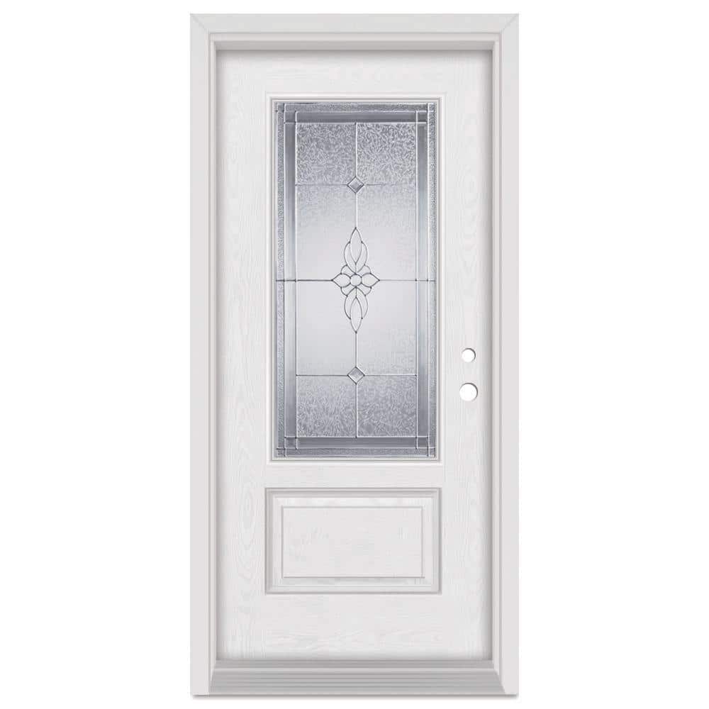 32 in. x 80 in. Victoria Left-Hand 3/4 Lite Zinc Finished Fiberglass Oak Woodgrain Prehung Front Door price history on PriceWatchPro
