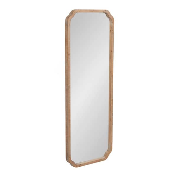 Kate and Laurel Marston 18.00 in. W x 48.00 in. H Brown Rectangle Farmhouse Framed Decorative Wall Mirror