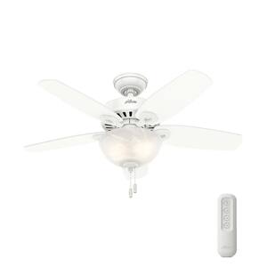 Builder 42 in. Indoor Snow White Bowl Ceiling Fan With LED Light Kit and Remote