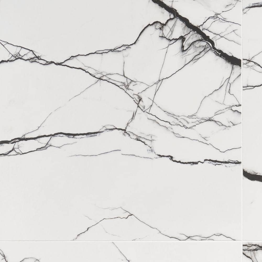 Magnus 24" x 24" Matte Black and White Porcelain Tile