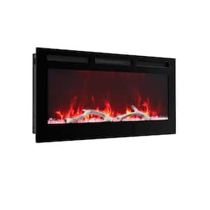 4780 BTU 36 in. Wall-Mounted/Built-In Electric Fireplace Insert with Double Overheat Protection & Remote Control