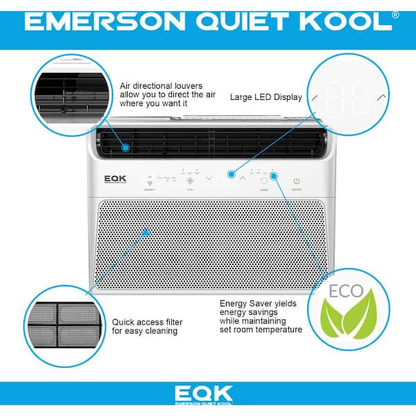 EQK EARC6RSE1H SMART 250 sq. ft. 6,000 BTU Window Air Conditioner 115-Volt with Wi-Fi and Voice Control, ENERGY STAR in White - 3