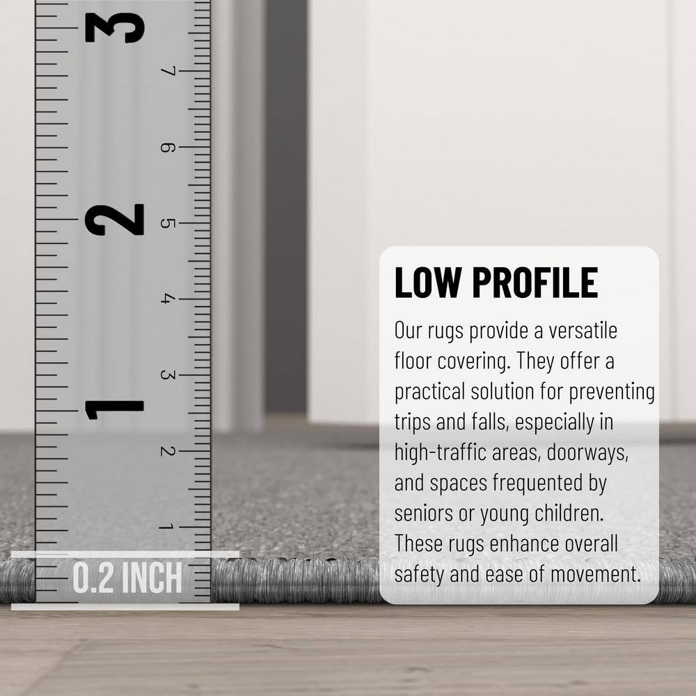 Gray Machine Washable Non-Slip Runner Rug
