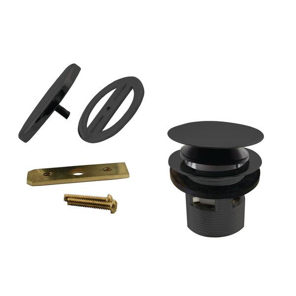 Westbrass TipToe Integrated Overflow Tub Drain Trim Kit, Matte Black