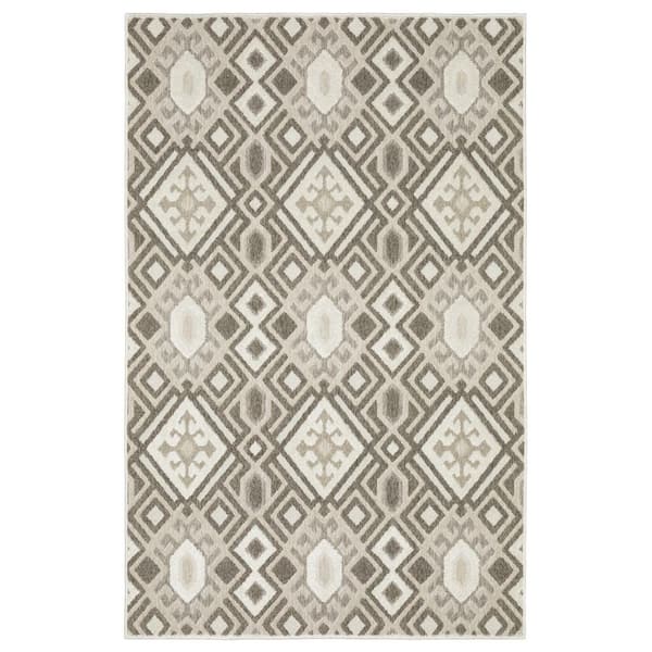 10 ft. x 13 ft. Brown And Beige Tribal Area Rug