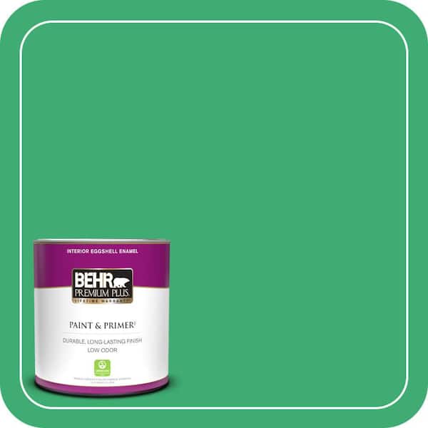 BEHR PREMIUM PLUS 1 qt. #460B-5 Fresh Greens Eggshell Enamel Low Odor Interior Paint & Primer