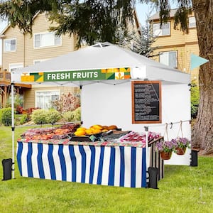 10 ft. x 10 ft. White Commercial Pop-up Canopy Tent Sidewall Folding Market Patio