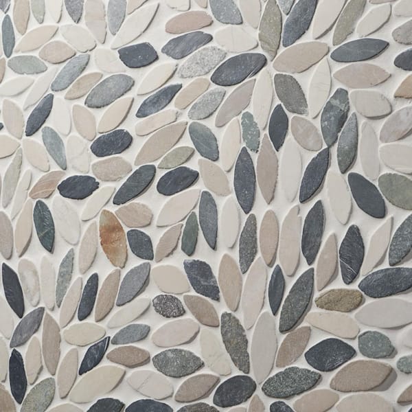 Ivy Hill Tile Countryside Flower Multicolored 4 in. x 0.35 in. Natural Stone Floor and Wall Mosaic Tile Sample