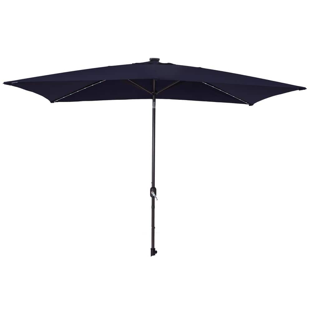 10 ft. x 7 ft. Outdoor Market Patio Umbrella Flip Umbrella with Crank and L