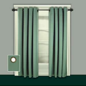 Grand Pointe 54 in. W x 84 in. L Polyester Blackout Window Panel in Green