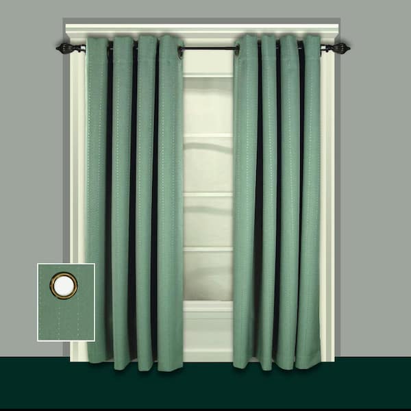 RICARDO Grand Pointe 54 in. W x 84 in. L Polyester Blackout Window Panel in Green