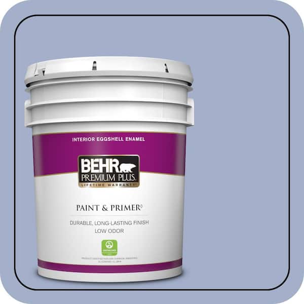 BEHR PREMIUM PLUS 5 gal. #610D-4 Bellflower Eggshell Enamel Low Odor Interior Paint & Primer