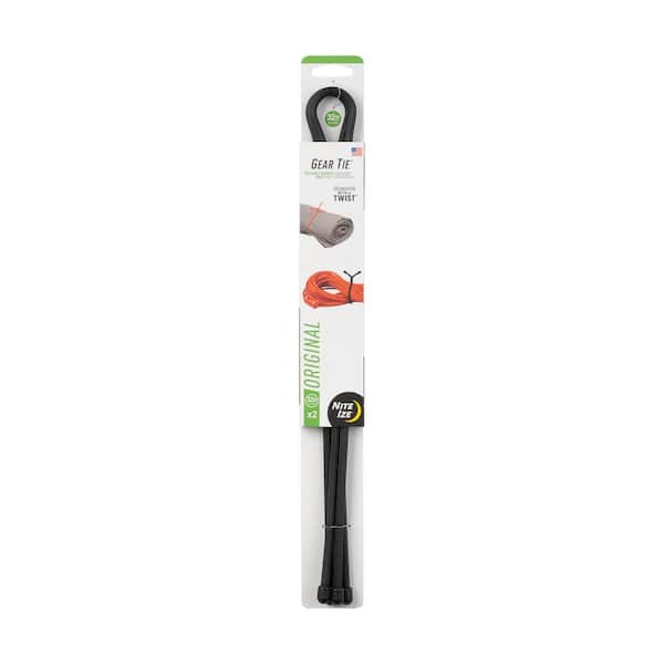 32 in. Gear Tie in Black (2-Pack)