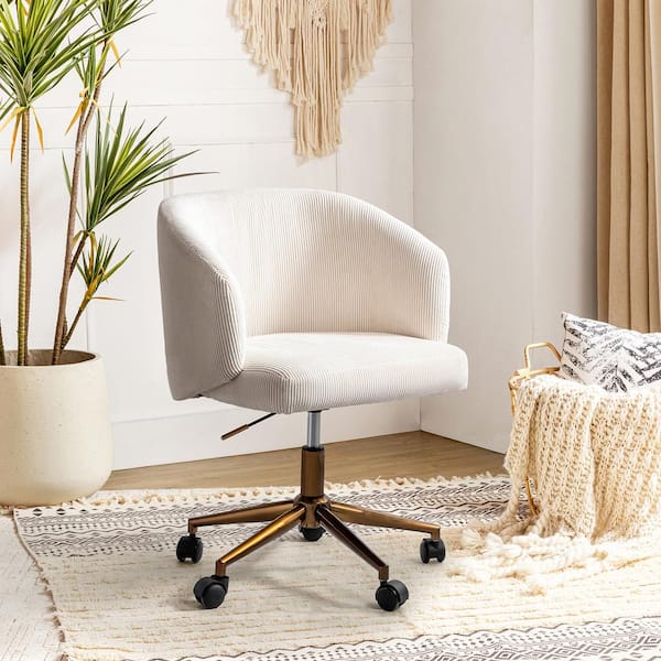 JAYDEN CREATION Cesare Ivory Corduroy Upholstered Mid-Century