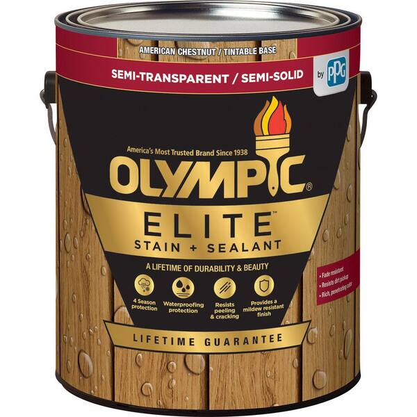 Olympic Elite 1 gal. ST-2002 Black Walnut Semi-Transparent Olympic Elite 1 gal. ST-2002 Black Walnut Semi-Transparent